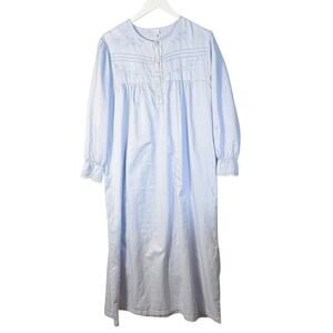 Vintage Parisian Cottage core Periwinkle Long Sleeved Nightgown Size S